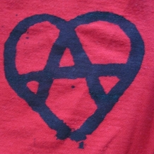 Anarchy Patch - Anarchy Heart Symbol - Black on Red