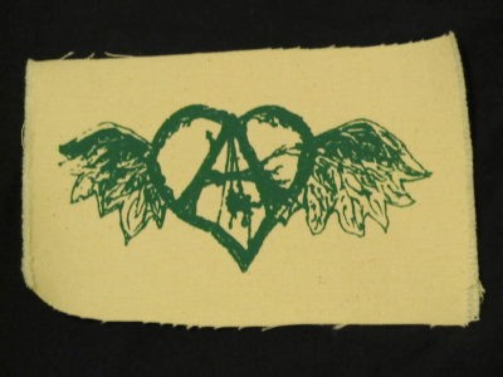 flying forest defender anarchy heart - choose color, green OR black - tree,  punk patch, anarchy patches, original art